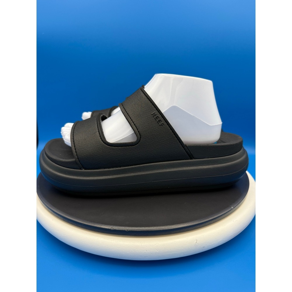 REEF Cushion Bondi Bay Womens Size 10 Black Platform Slip On Slide Sandals Shoes
